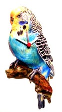 Blue Budgie Clock - Blue