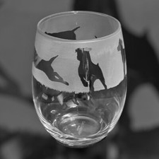 PATTERDALE TERRIER Frieze Boxed 36cl Crystal Stemless Wine / Water Glass