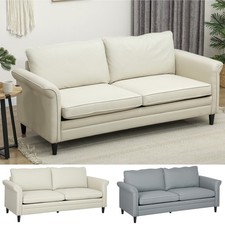 3 Seater Sofa, Modern Fabric Upholstered Couch Settee for Living Room
