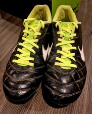 Nike Tiempo Legend IV Football Metal Studs Boots Black Green White Sz UK 7