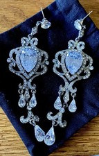Glitzy Secrets Stunning Large Chandelier Earrings With Box