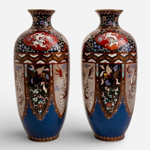 Pair japanese cloisonné - pair,