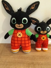 Fisher Price Bing Bears One 12" Tall Bear Two 9". Pre Loved Clean Condition 