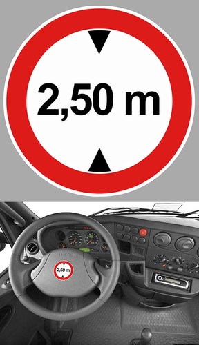 Limit height 50m - 2.50m, truck