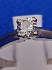 THE LEO 0.25 Carat Solitaire Diamond Ring 18CT White Gold Sz K Boxed & Certified