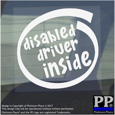 1 x Disabled Driver Inside Window Car Van Stickers Sign Vehicle Adhesive Notice