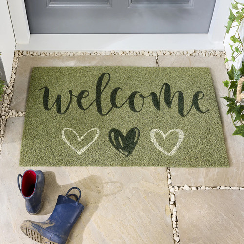 Mat coir welcome sage - mat,
