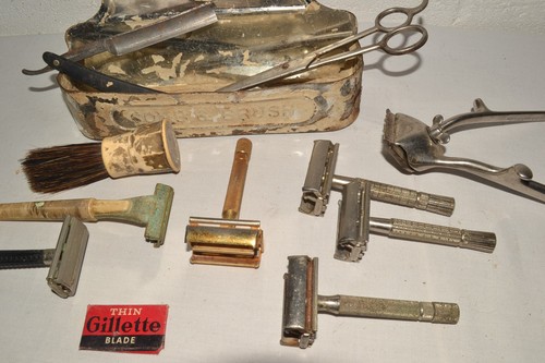 Antique barber lot - antique, gillette