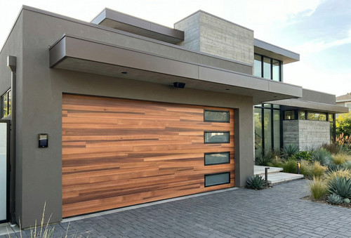 Wood finish garage door - 8,