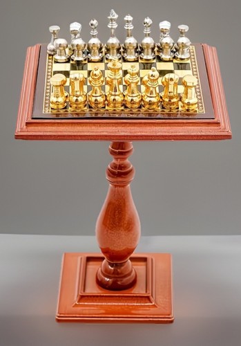 Dolls house metal chess - dolls, set