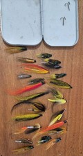 SALMON AND TROUT TUBE FLIES AS PICTURED HOUSED IN A RICHARD WHEATLEY FLY BOX
