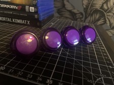 4x Sanwa OBSC-30 Japanese Arcade Snap-In Push Button Purple/Violet