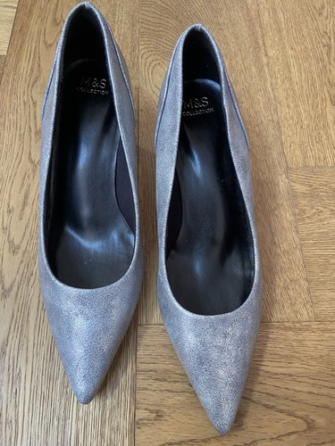 Silver low heel - m&s,