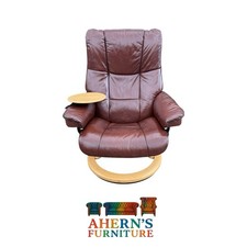 Brown Leather Ekornes Stressless Armchair(MAYFAIR) + Table FREE DELIVERY
