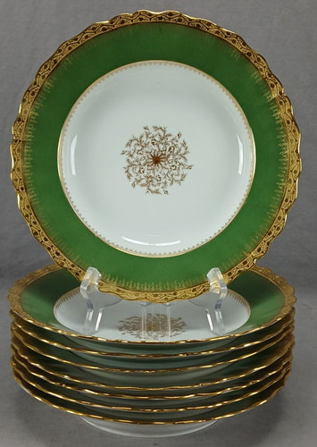 Set straus limoges green - set, 8