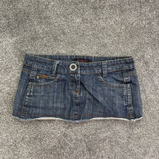 Y2K vintage Playboy micro low rise denim mini skirt