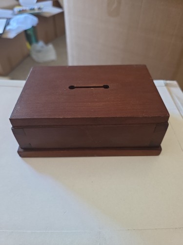 Vintage wooden money box - vintage,