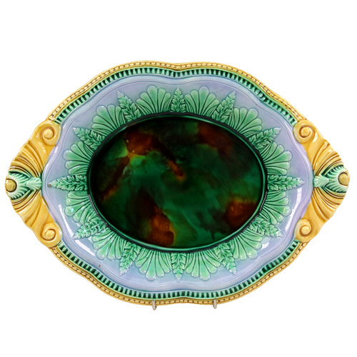 Victorian majolica serving - majolica,