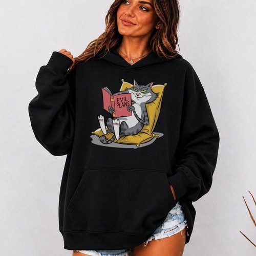 Evil plans funny cat hoodie - cat,