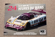 1988 LE MANS 24 Hours Original poster. Silk Cut Jaguar winning year.