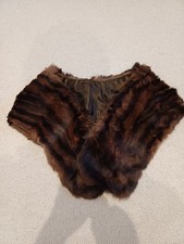 Vintage Real Musquash Fur Stole with shaped shoulders