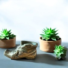 Vintage Peerage England Brass Boot with Mouse – 7.5cm – Whimsical Paperweight