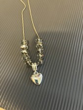 Next adjustable length crystal and silver necklace