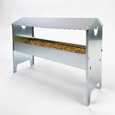 Jake's Farm Yard - Galvanised Steel Chicken & Poultry Medium Feeder - Roof to