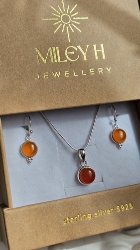 Natural carnelian sterling - natural,