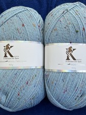 2 x 400g Knitco Aran With Wool Tweed In Blue