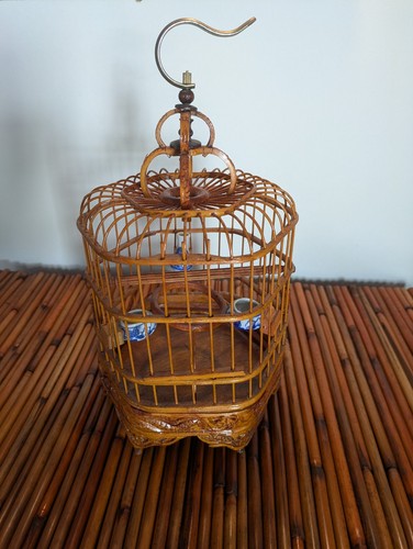 Vtg handcrafted chinese bamboo - handcrafted,