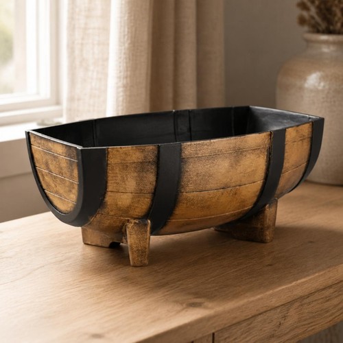 Half barrel planter aging - planter,