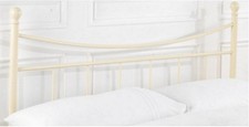 90cm Single Metal Headboard in Cream finish NEW