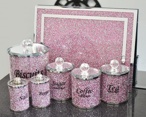 Pink crushed diamond worktop - crushed,