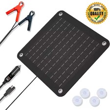12V 10W Portable Mono Solar Panel Trickle Charger Kit Car Battery Maintainer RV