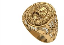 Gold Lion Ring, Heavy King