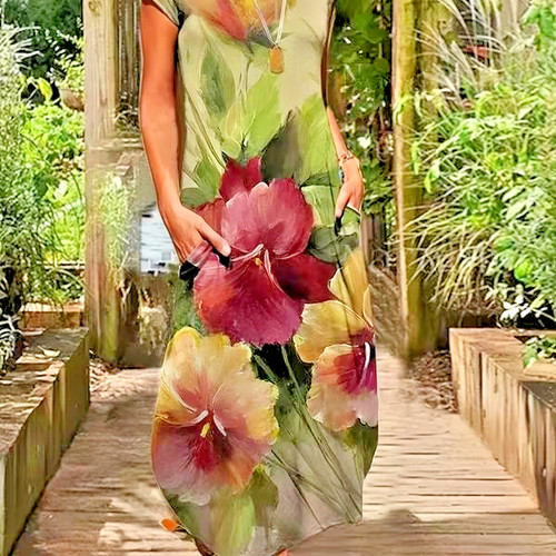 Plus size tropical island - tropical, maxi
