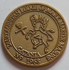 Italian Masonic Penny Tauromenitan Lodge MMM 1968 Catania Sicily Italy GLMMM EC