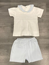 Traditional Spanish Wear  White & Blue Short set baby boy 3-6 months