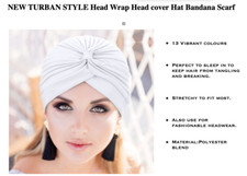NEW TURBAN STYLE Head Wrap Head cover Hat Bandana Scarf Hair Loss Cap Chemo