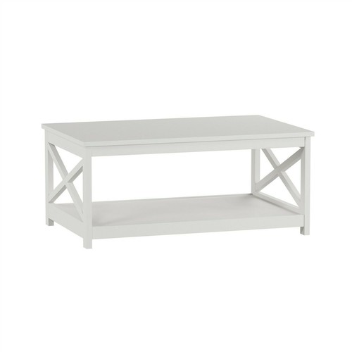 White wooden coffee table - white,