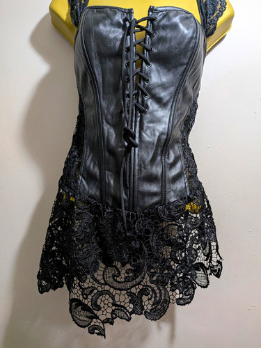 Black faux leather - black,