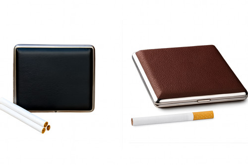 Faux leather cigarette case - faux,