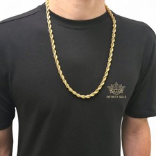 9ct gold 8mm rope - gold, 24"