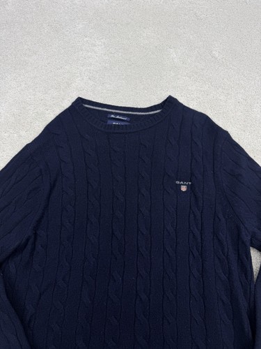 Gant navy cable knit - navy, lambswool