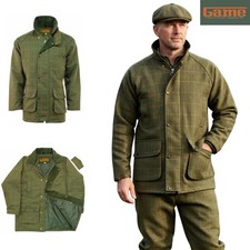 Game Men's Derby Tweed Coat – Waterproof Teflon Coated Padded Countrywear - Bute