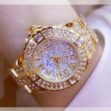 Women's Gold Luxury Crystal