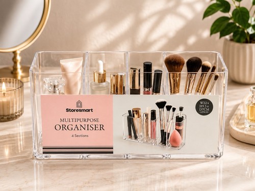 Clear acrylic makeup organiser - clear,