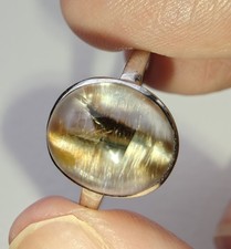 Brookite In Quartz Ring 925 Sterling Silver Gemstone Crystal Jewellery Size P