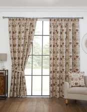 Lined Pencil Pleat Floral Curtains Sundour Aylesbury Natural
